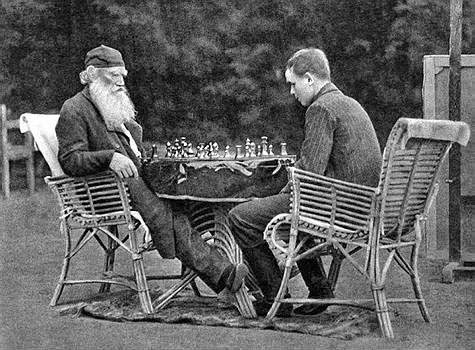 Leo Tolstoy playing chess