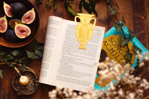 gold brass vase bookmark for fans of greek mythology
