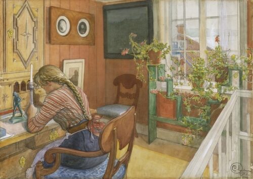 Brevskrivning (Letter Writing) by Carl Larsson
